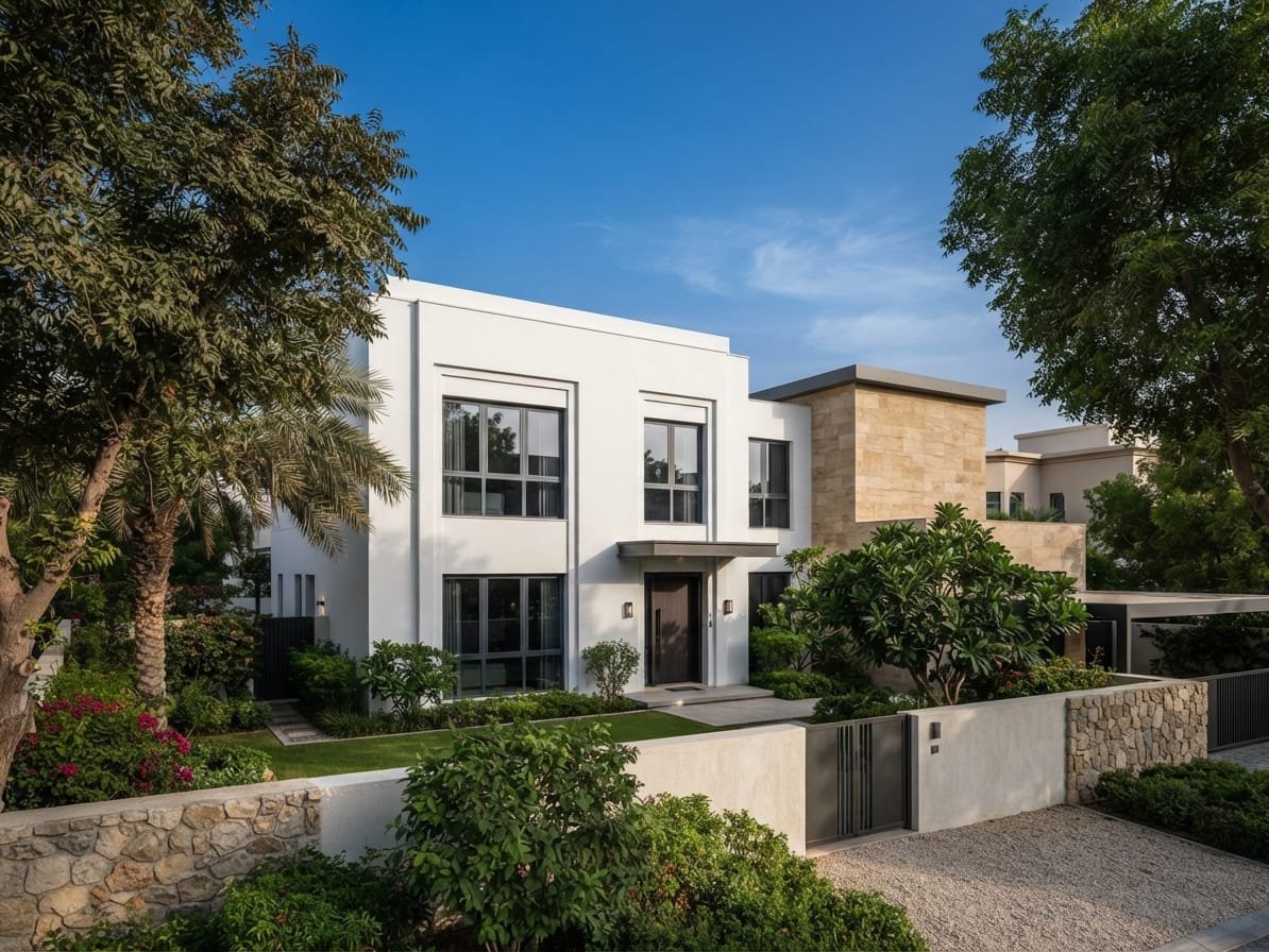 Renovated Jumeirah villa in Dubai with new façade and rear extension by Wishbone