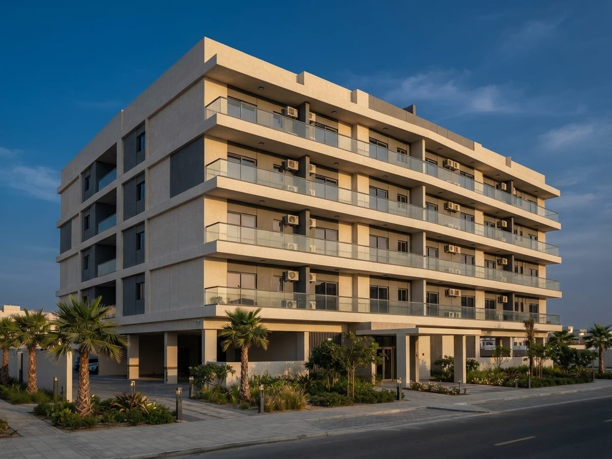 Completed G+4 residential apartment building in Nad Al Hamar, Dubai