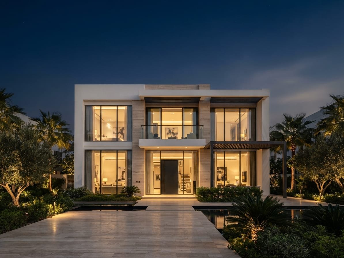 Modern custom villa built by Wishbone Building Contracting in Dubai